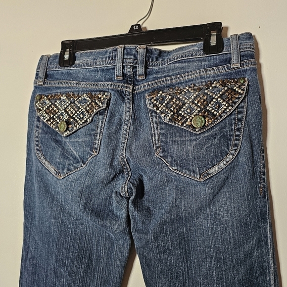 Y2k Born in California mid-rise bootcut embellished pockets women's jeans - Picture 7 of 11